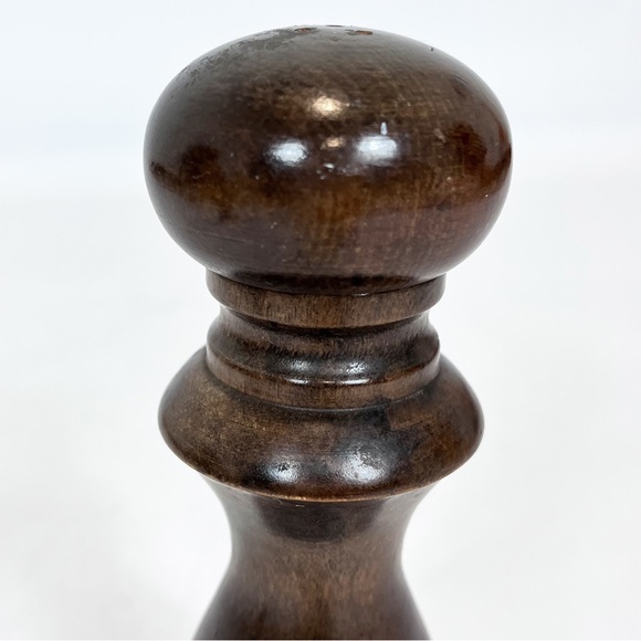 Vintage Wooden Pepper Mill & Salt Shaker Large Solid Wood 9” MCM - Picture 9 of 10
